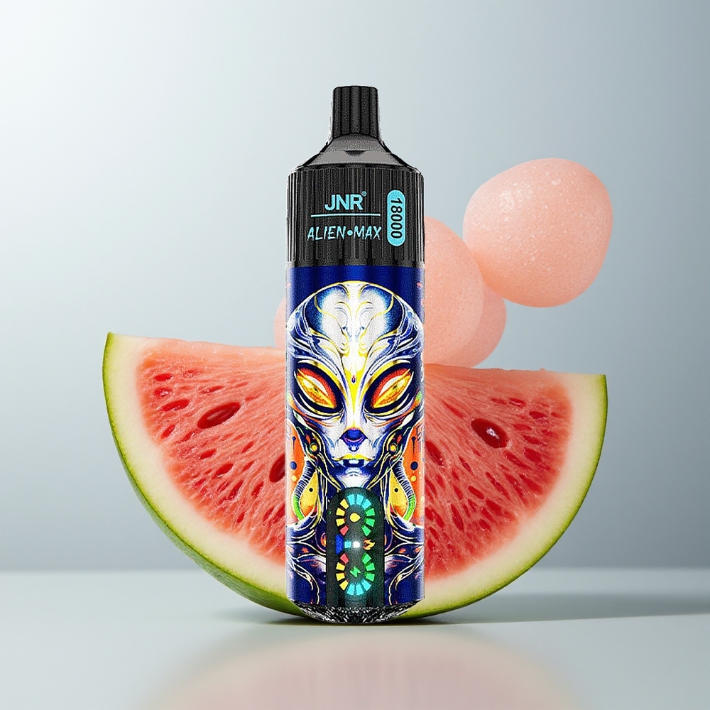 JNR Alien Max 18000 علكة فقاعية بنكهة الفراولة والبطيخ