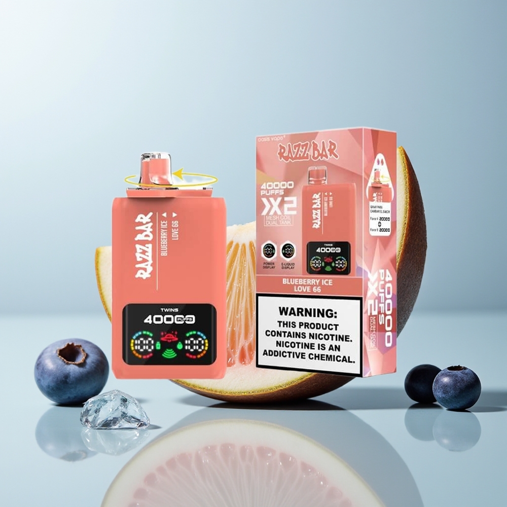 Razz Bar 40000 توت أزرق مثلج - حب ٦٦