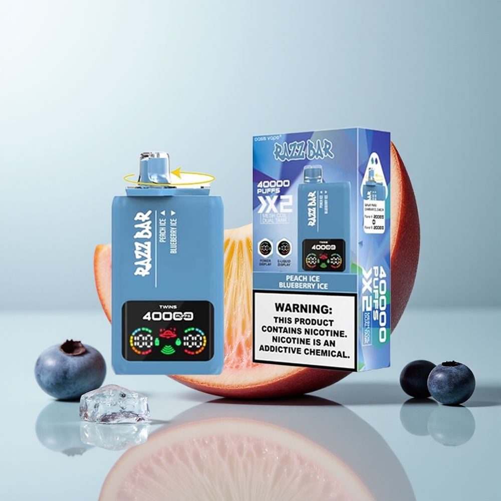 Razz Bar 40000 خوخ مثلج - توت أزرق مثلج