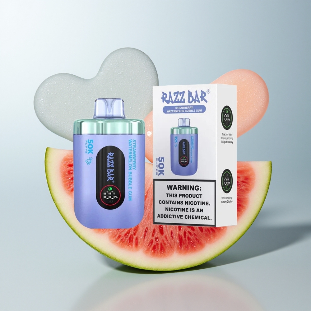 Razz Bar 50K علكة فقاعية بنكهة البطيخ والفراولة