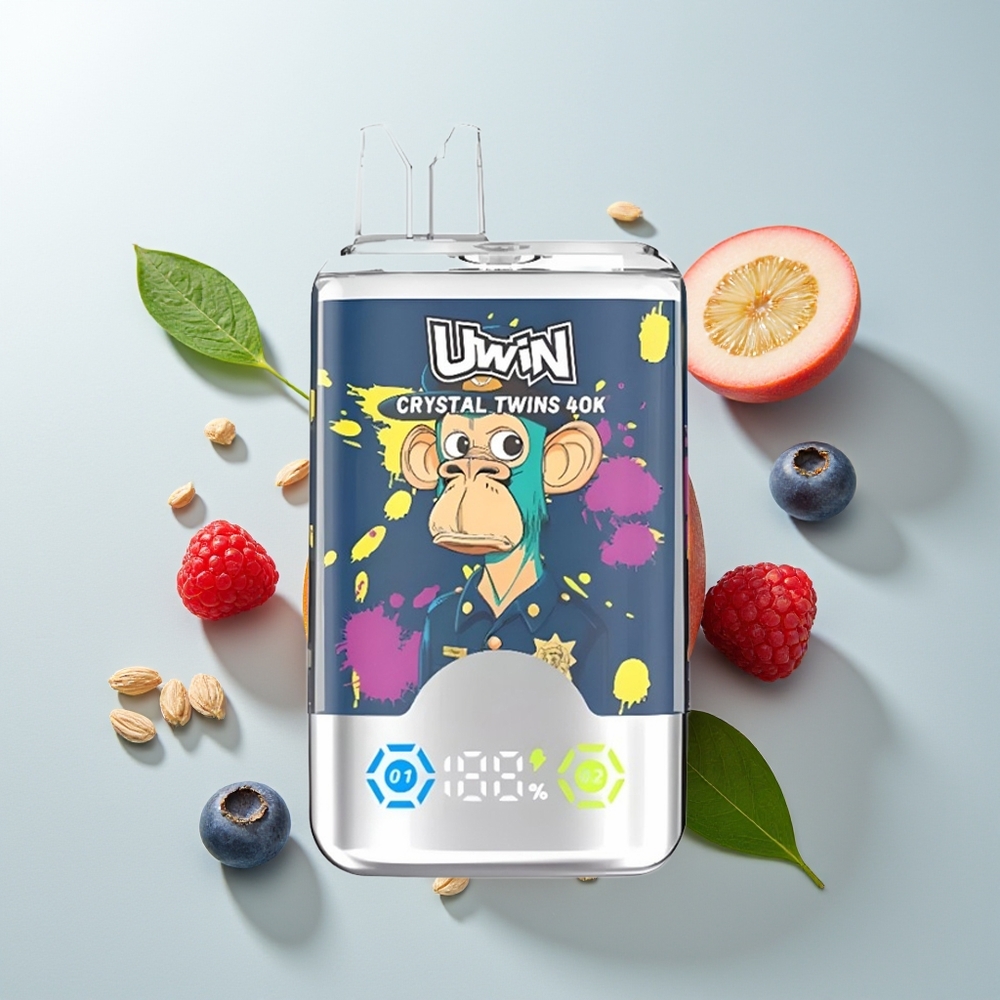 Uwin Crystal Twins 40000 كيوي فاكهة العاطفة جوافة توت أزرق توت العليق