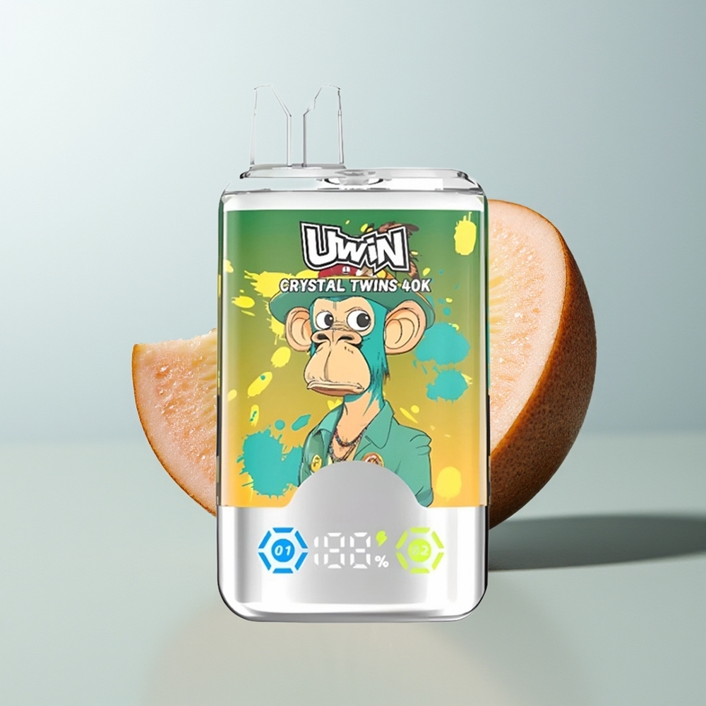 Uwin Crystal Twins 40000 كيوي فاكهة العاطفة جوافة تفاحتين