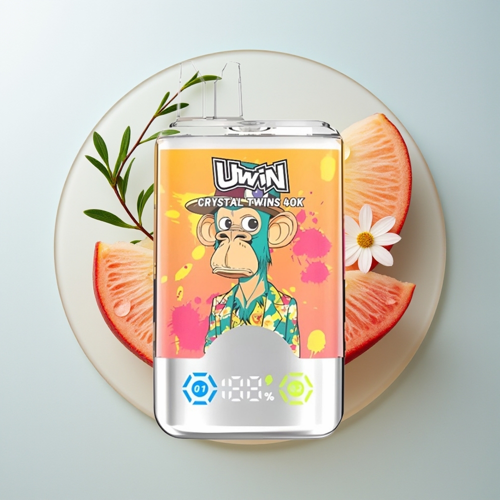 Uwin Crystal Twins 40000 خوخ مانجو أناناس ريد بول