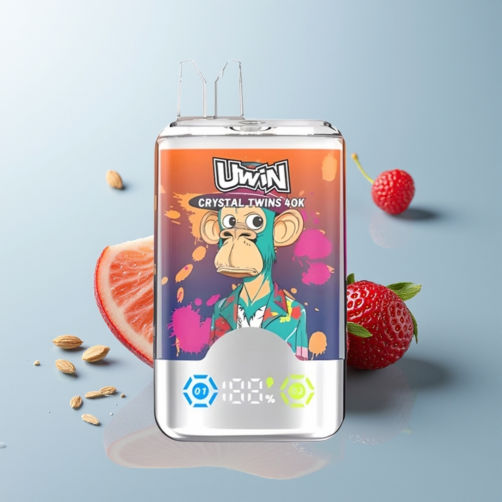 Uwin Crystal Twins 40000 فراولة توت عُلّيق كرز مستر بلو