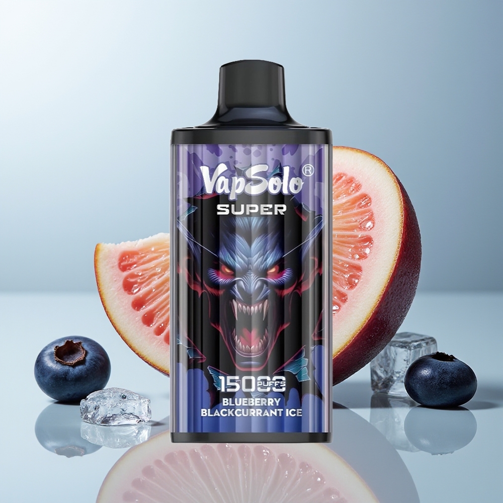Vapsolo Super 15000 توت أزرق وعنب أسود مثلج